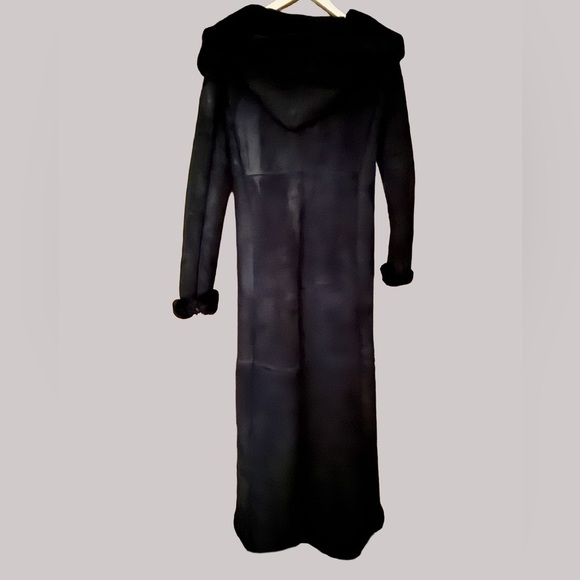 BCBGMaxAzria Other - Women’s Long Black Shearling with Hood